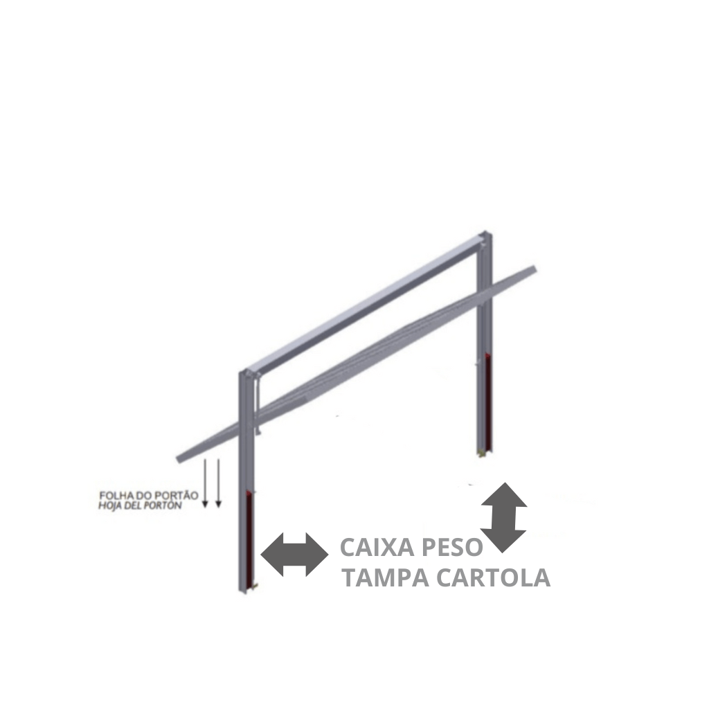 Kit caixaria port o basculante 150 x 150 x 0 90 chapa 20 x 2500 mm