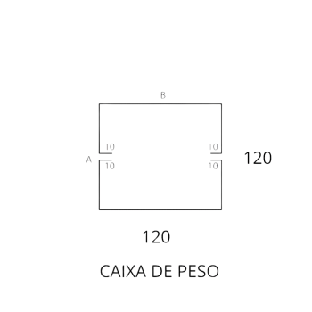 CAIXA CONTRA PESO  120 X 120 CHAPA 18 ( 1,20MM ) X 1000mm