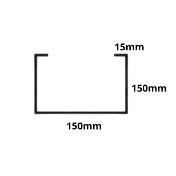 CAIXA LATERAL PARA PORTÃO BASCULANTE 150 X 150mm CHAPA 16 ( 1,50MM ) X 2500mm