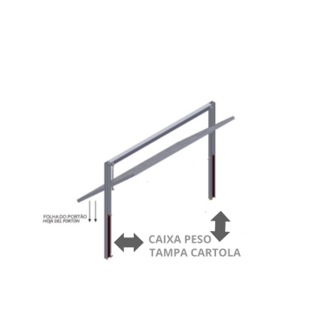KIT CAIXARIA PORTÃO BASCULANTE 150 X 150 X 0,90 ( CHAPA 20 ) X 2500 mm