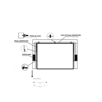 TAMPA CARTOLA CAIXA LATERAL 200 x 200 X 2500 CHAPA 1,20mm ( CHAPA 18 ) X 2500 mm