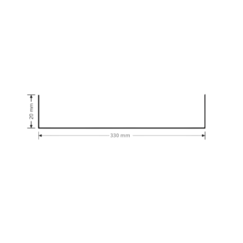 LAMBRIL BANDEJA U 330x3000mm Chapa 18 (1,20mm)