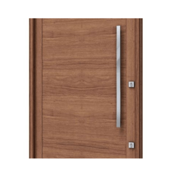 PORTAS DE ALUMÍNIO PIVOTANTE MADEIRA 225 X 130 X 12 PUXADOR INOX FECHADURA ROLETE MULTI PONTO COMPLETA