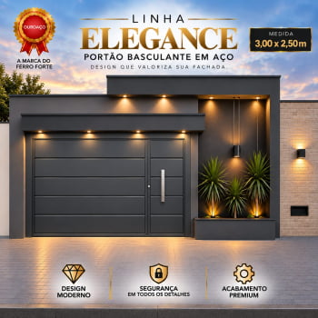 Portão Basculante Araraquara 3,00 x 2,50 m – Linha Elegance