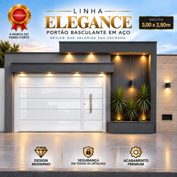Portão Basculante Araraquara 3,00 x 2,50 m – Linha Elegance