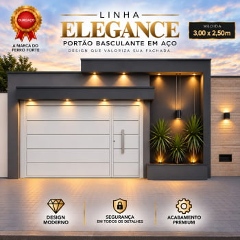 Portão Basculante Araraquara 3,00 x 2,50 m – Linha Elegance