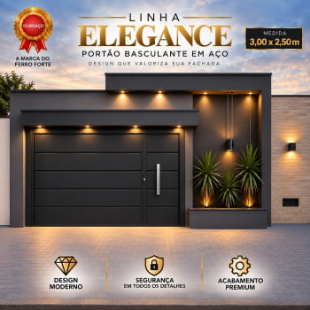 Portão Basculante Araraquara 3,00 x 2,50 m – Linha Elegance