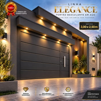Portão Basculante Araraquara 3,00 x 2,50 m – Linha Elegance
