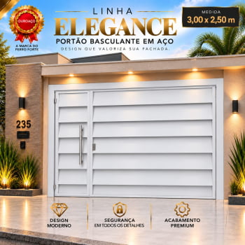 Portão Basculante Jaboticabal 3,00x2,50 – Linha Elegance