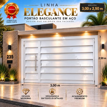 Portão Basculante Jaboticabal 3,00x2,50 – Linha Elegance
