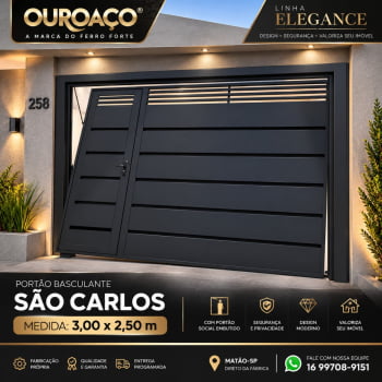 Portão Basculante São Carlos 300 x 250