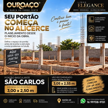 Portão Basculante São Carlos 300 x 250