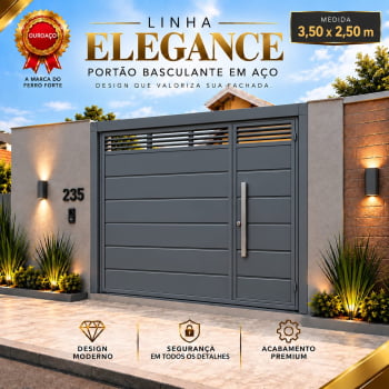 Portão Basculante de Garagem 3,50 x 2,50 m – Linha Elegance