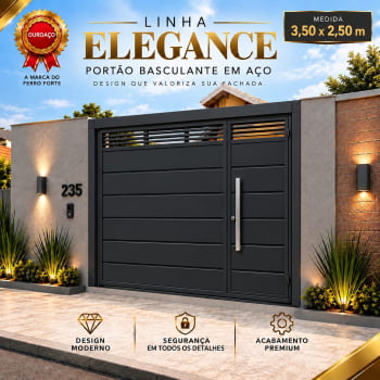 Portão Basculante de Garagem 3,50 x 2,50 m – Linha Elegance