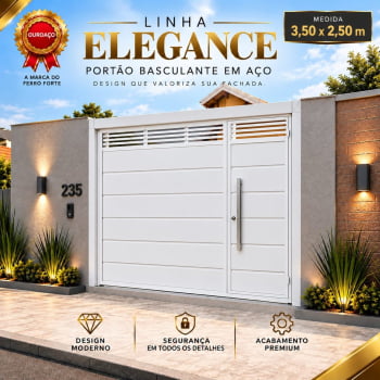 Portão Basculante de Garagem 3,50 x 2,50 m – Linha Elegance