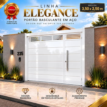 Portão Basculante de Garagem 3,50 x 2,50 m – Linha Elegance