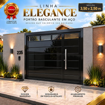 Portão Basculante de Garagem 3,50 x 2,50 m – Linha Elegance