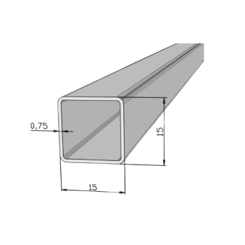 METALON 15 x 15 CHAPA 22 ( 0,75MM ) X 6000MM