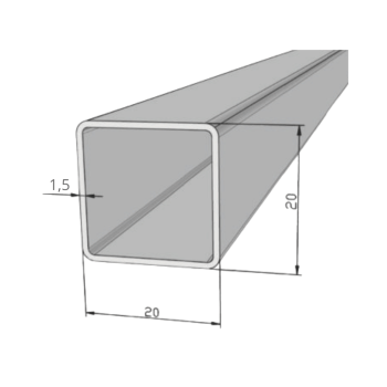 METALON 20 X 20 CHAPA 16 ( 1,50MM ) X 6000MM