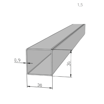 METALON 30 X 30 CHAPA 20 ( 0,90MM ) X 6000MM