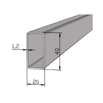 METALON 40 X 20 CHAPA 18 ( 1,20MM ) X 6000MM