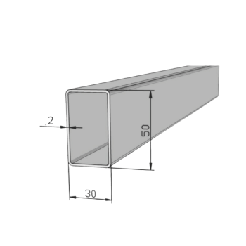 METALON 50 X 30 CHAPA 14 ( 2,00MM ) X 6000MM