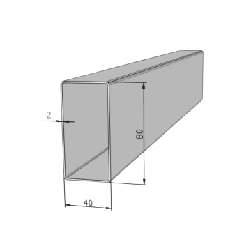 METALON 80 X 40 CHAPA 14 ( 2,00MM ) X 6000MM