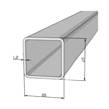 METALON 20 X 20 CHAPA 18 ( 1,20MM ) X 6000MM