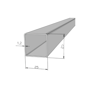 METALON 25 X 25 CHAPA 18 ( 1,20MM ) X 6000MM