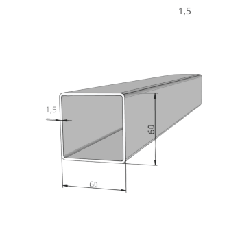 METALON 60 X 60 CHAPA 16 ( 1,50MM ) X 6000MM