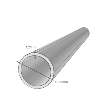 TUBO INDUSTRIAL REDONDO 15,87mm ( 5/8") CHAPA 18 ( 1,20MM ) X 6000MM